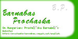 barnabas prochaska business card